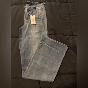 NWT Judy Blue Women's Mid-Rise Wide Leg Jeans - Classic Blue